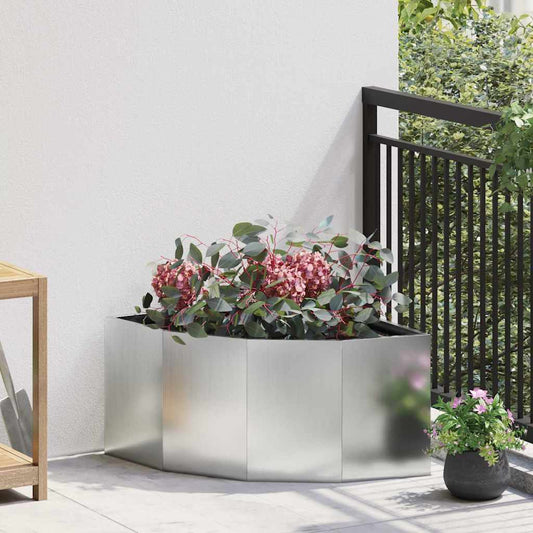 Corner Planter 60 x 60 x 35 cm Steel Galvanised steel