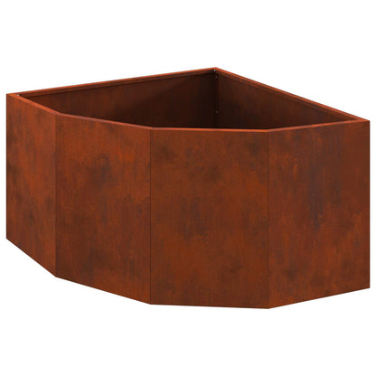 Corner Planter 60 x 60 x 35 cm Steel Weathering steel