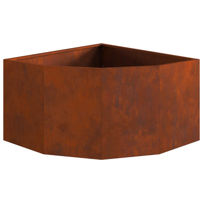 Corner Planter 60 x 60 x 35 cm Steel Weathering steel
