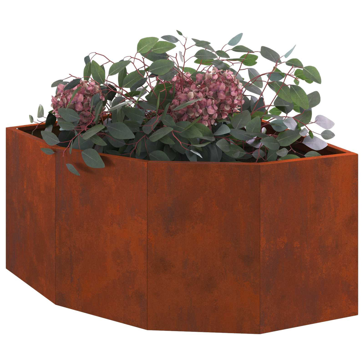 Corner Planter 60 x 60 x 35 cm Steel Weathering steel