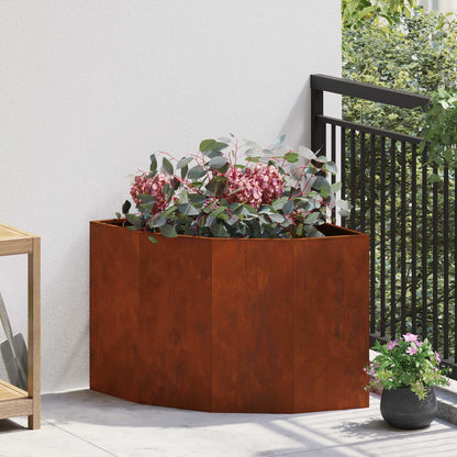 Corner Planter 60 x 60 x 50 cm Steel Weathering steel