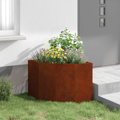 Corner Planter 60 x 60 x 50 cm Steel Weathering steel