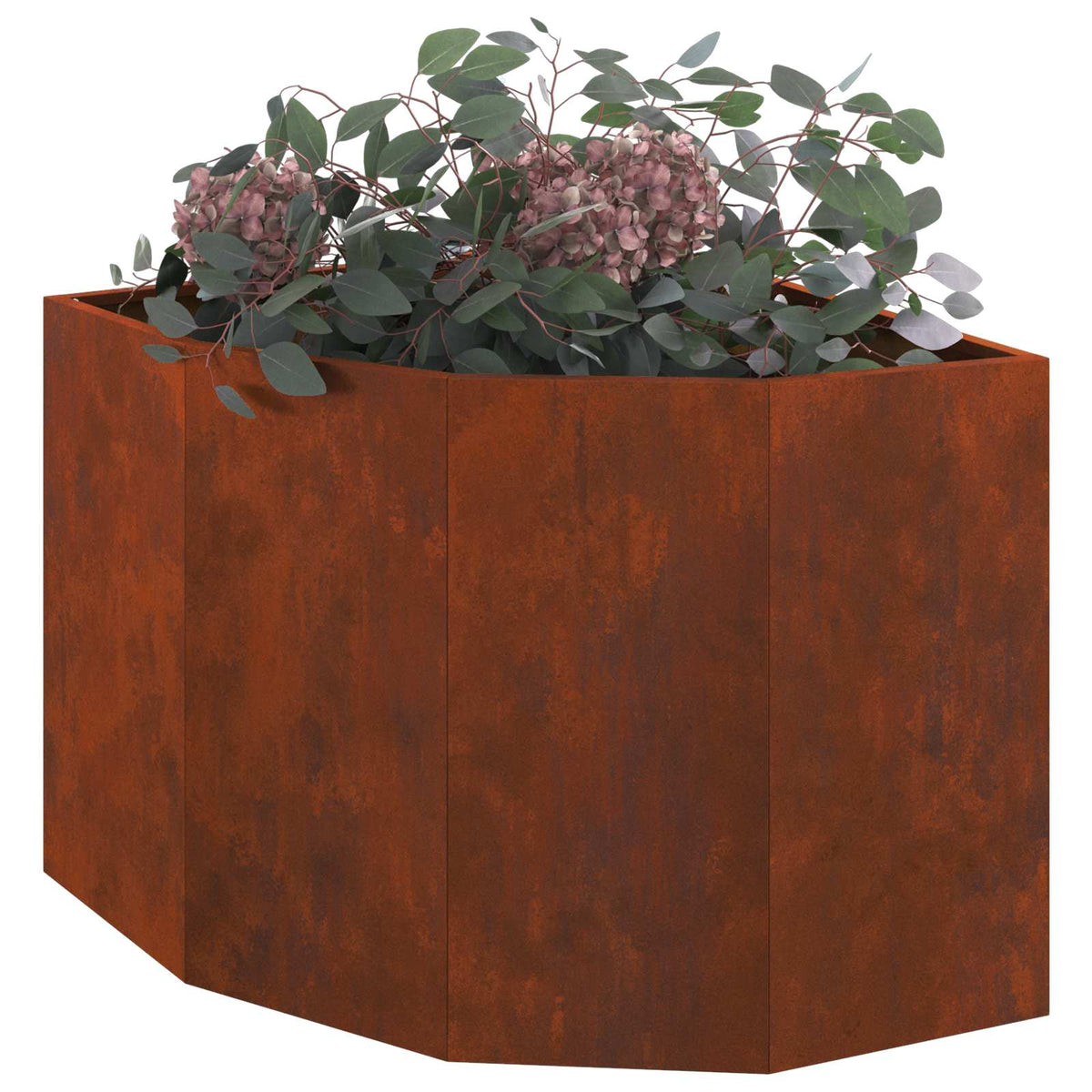 Corner Planter 60 x 60 x 50 cm Steel Weathering steel