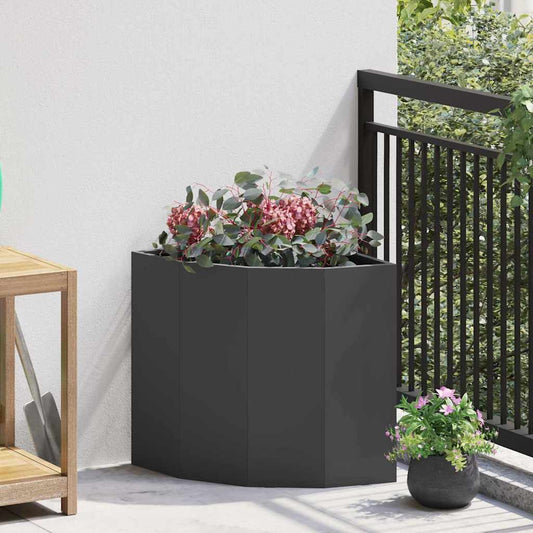 Corner Planter 45 x 45 x 50 cm Steel Black