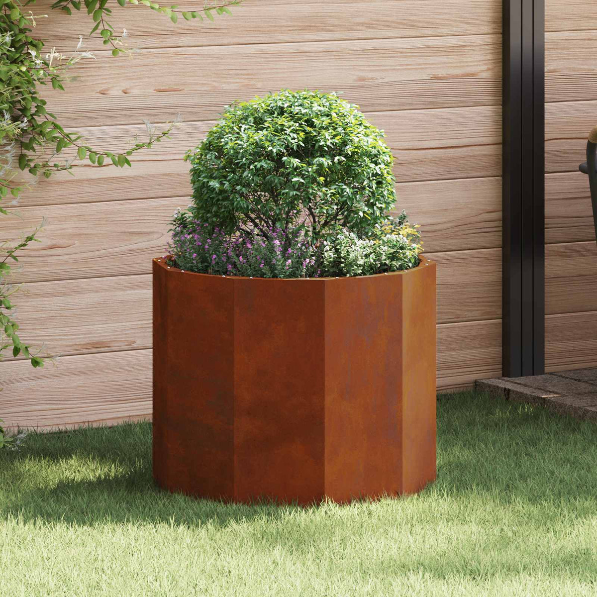 Planter 60 x 60 x 50 cm Steel Weathering steel