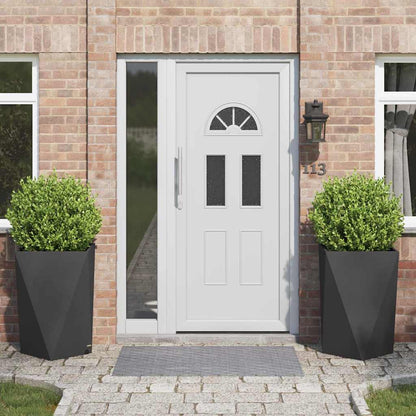 Planter Steel 2 pcs Width 50 cm Black 75 cm