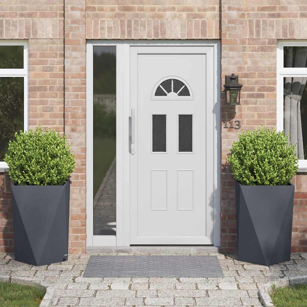 Planter Steel 2 pcs Width 50 cm Anthracite 75 cm