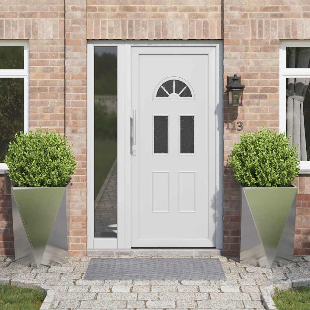 vidaXL Planter 2 pcs Silver 50 x 50 x 75 cm Stainless Steel 1