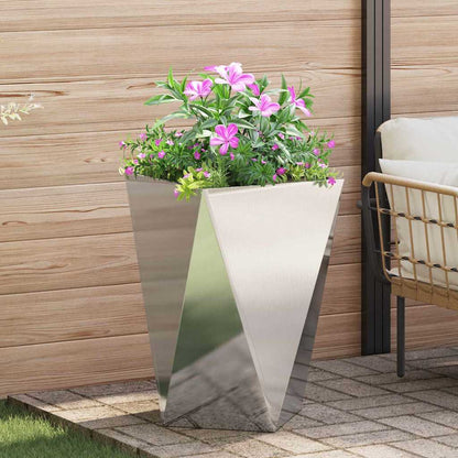 vidaXL Planter 2 pcs Silver 50 x 50 x 75 cm Stainless Steel 4