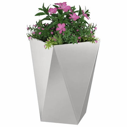 vidaXL Planter 2 pcs Silver 50 x 50 x 75 cm Stainless Steel 3