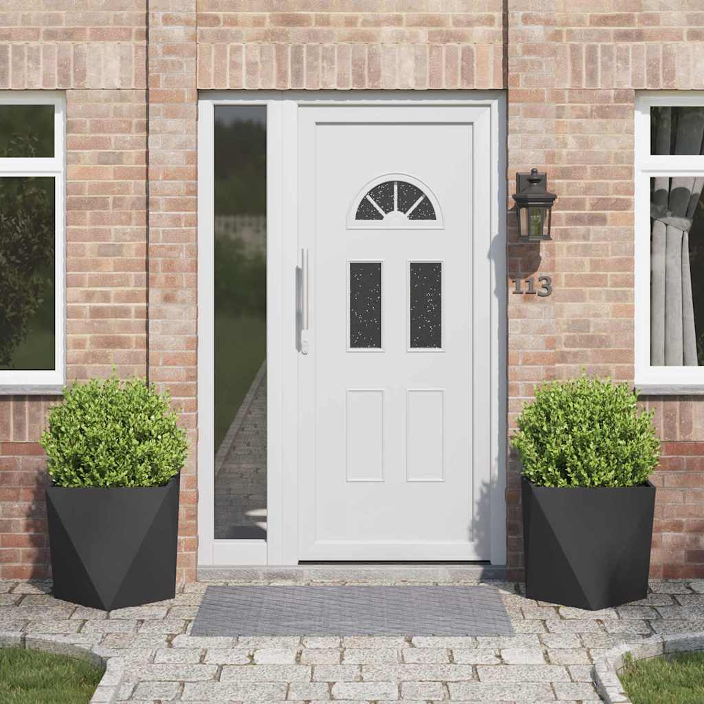 Planter Steel 2 pcs Width 50 cm Black 50 cm