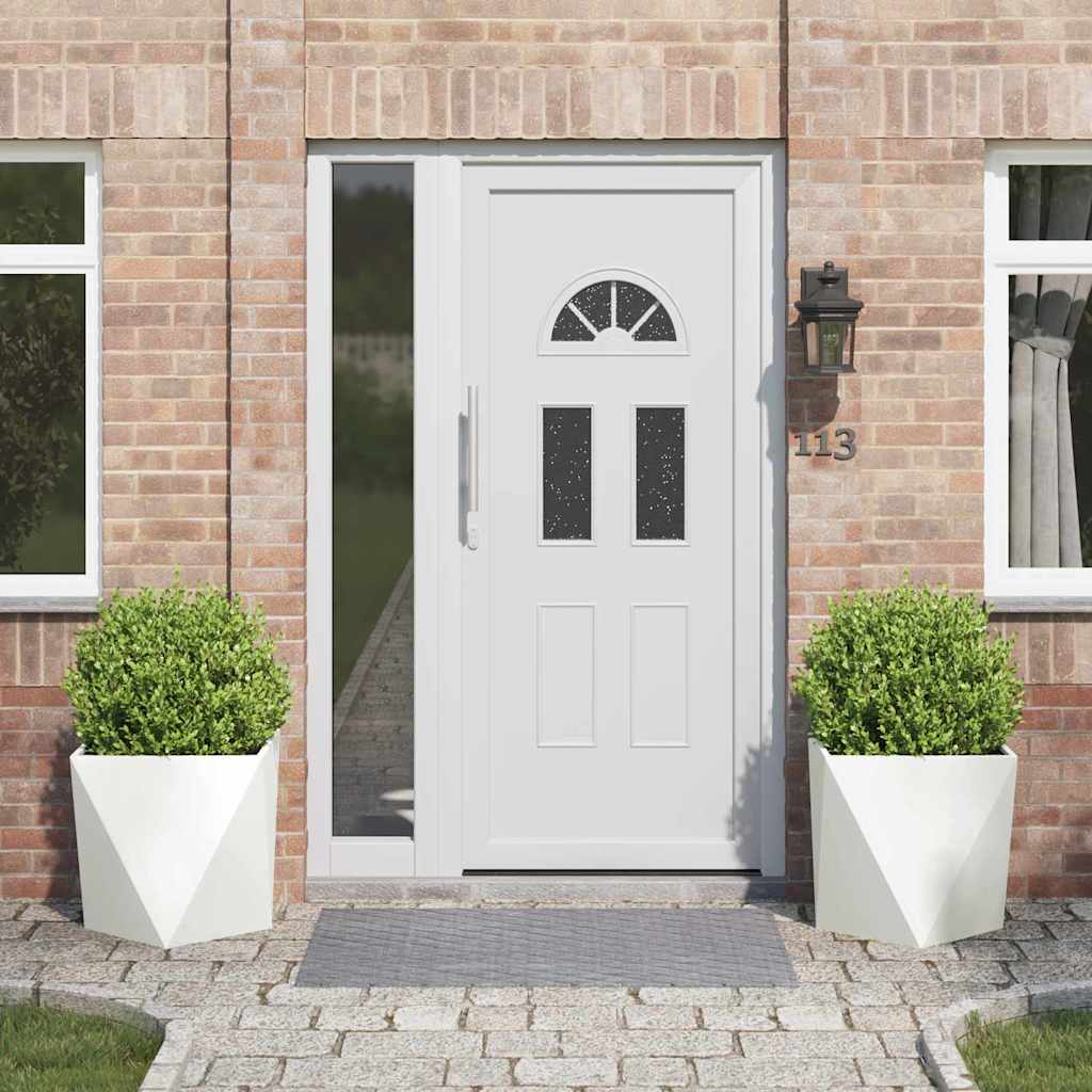 Planter Steel 2 pcs Width 50 cm White 50 cm