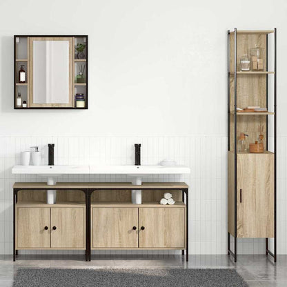 vidaXL Bathroom Furniture Set 4 pcs Sonoma Oak Engineered Wood 4