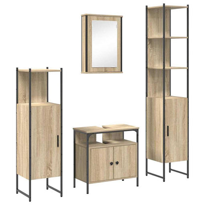 vidaXL Bathroom Furniture Set 4 pcs Sonoma Oak Engineered Wood 2