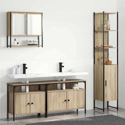 vidaXL Bathroom Furniture Set 4 pcs Sonoma Oak Engineered Wood 1