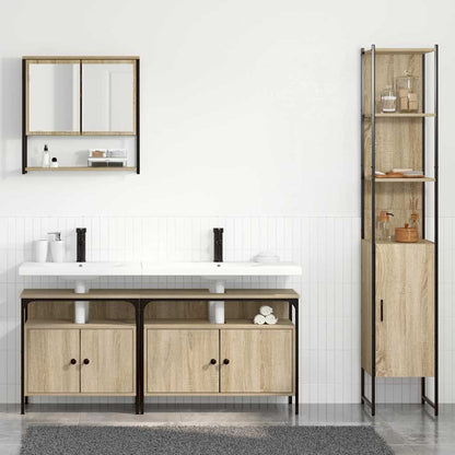 vidaXL Bathroom Furniture Set 4 pcs Sonoma Oak Engineered Wood 4