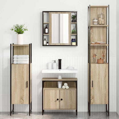 vidaXL Bathroom Furniture Set 4 pcs Sonoma Oak Engineered Wood 4
