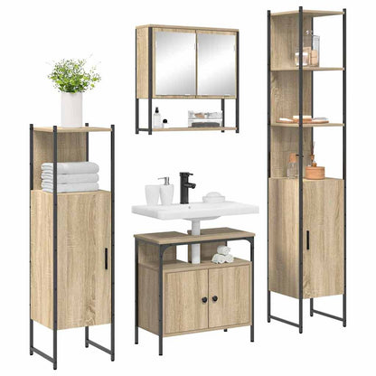 vidaXL Bathroom Furniture Set 4 pcs Sonoma Oak Engineered Wood 3