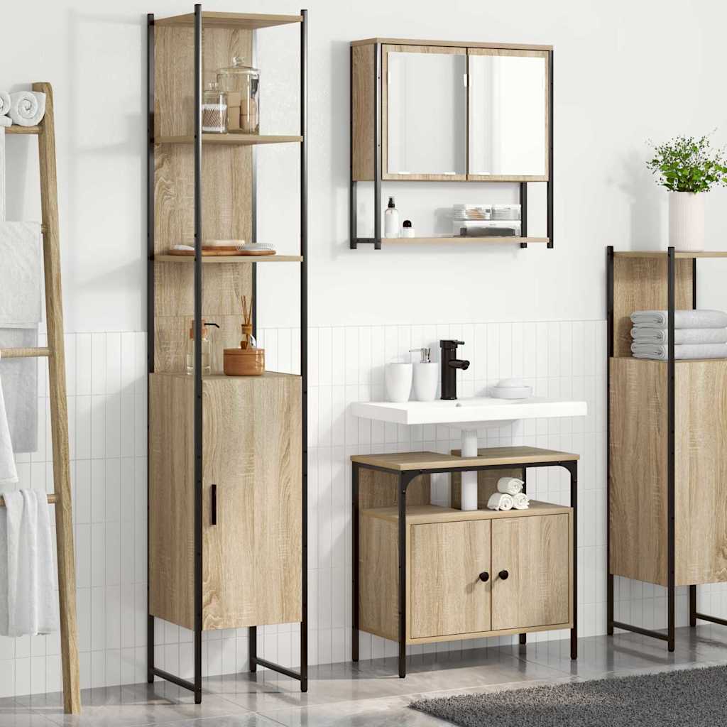 Bathroom Furniture Set 3 pcs Engineered Wood Sonoma oak