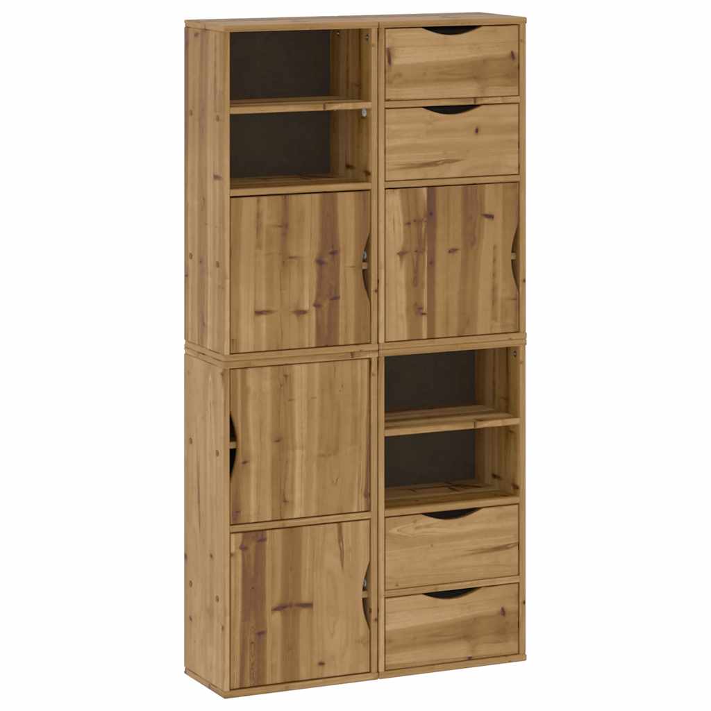vidaXL Side Cabinets 4 pcs "ODDA" 40x24x79 cm Solid Wood Pine 2