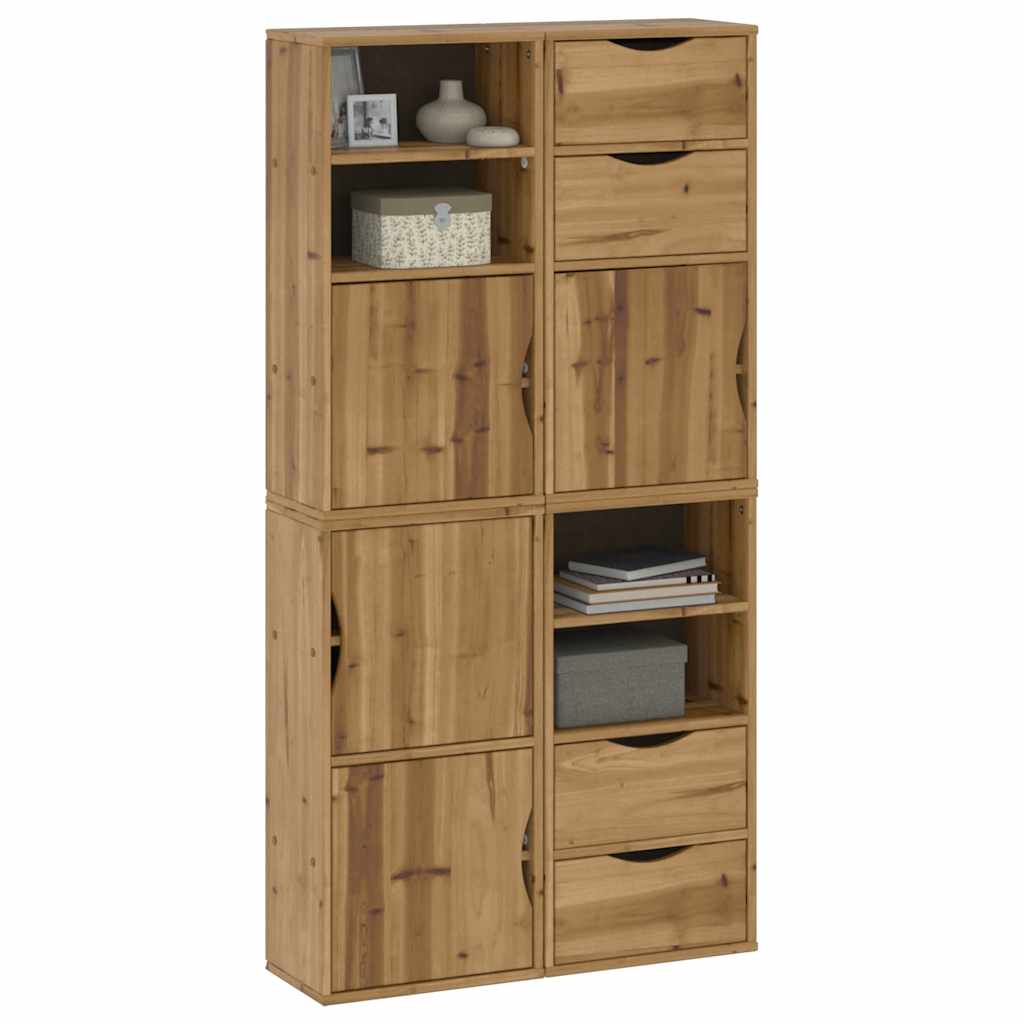 vidaXL Side Cabinets 4 pcs "ODDA" 40x24x79 cm Solid Wood Pine 4