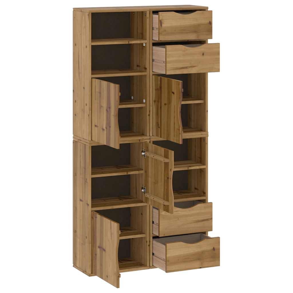 vidaXL Side Cabinets 4 pcs "ODDA" 40x24x79 cm Solid Wood Pine 5