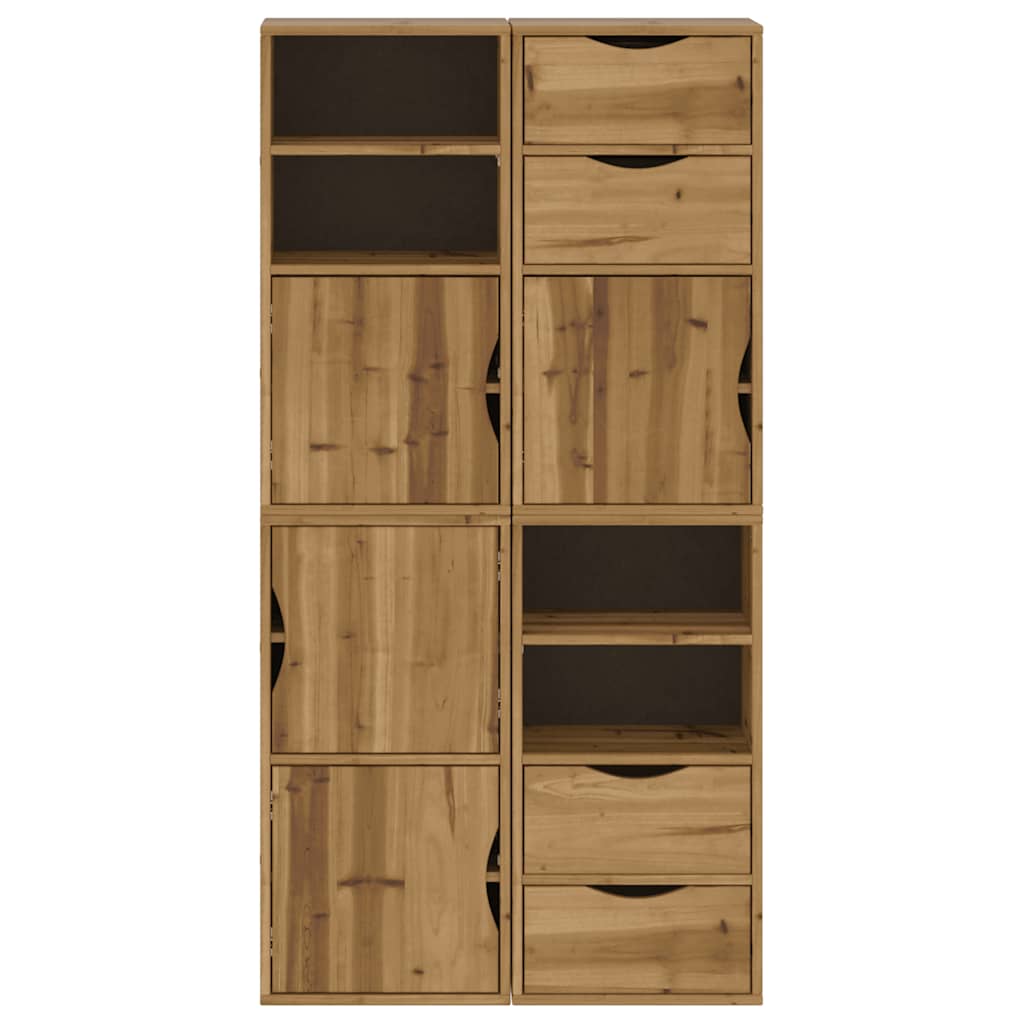 vidaXL Side Cabinets 4 pcs "ODDA" 40x24x79 cm Solid Wood Pine 6