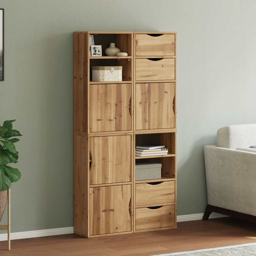 vidaXL Side Cabinets 4 pcs "ODDA" 40x24x79 cm Solid Wood Pine 1