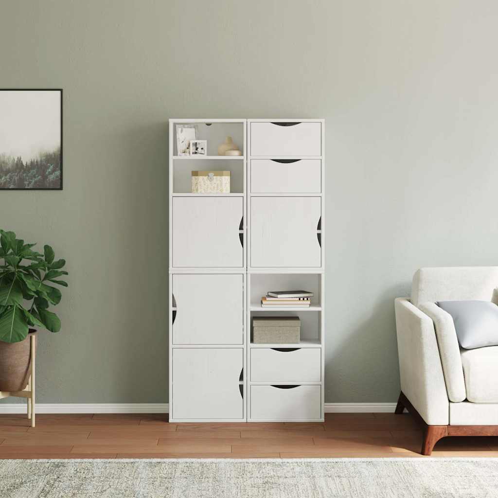 vidaXL Side Cabinets 4 pcs "ODDA" White 40x24x79 cm Solid Wood Pine 3