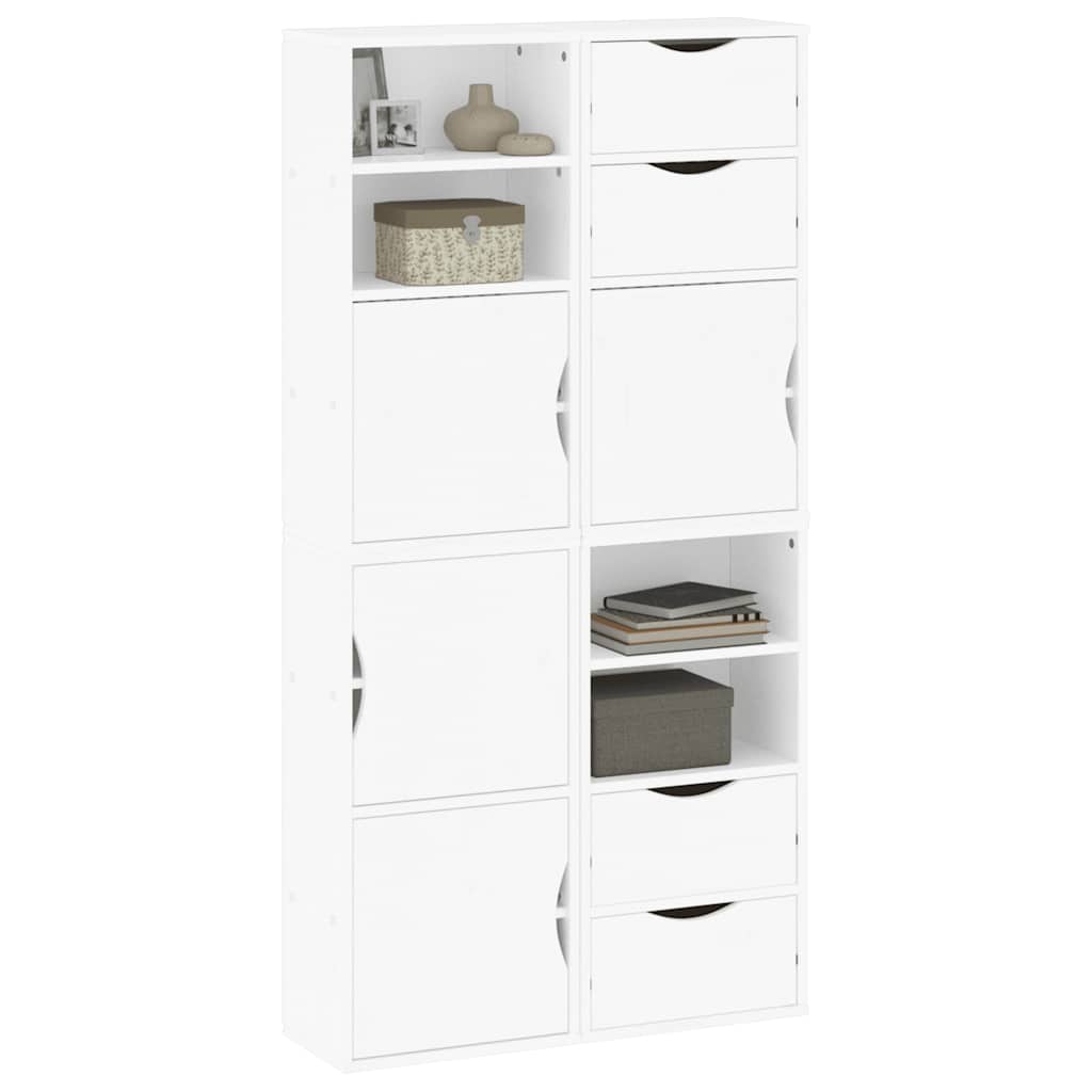 vidaXL Side Cabinets 4 pcs "ODDA" White 40x24x79 cm Solid Wood Pine 4