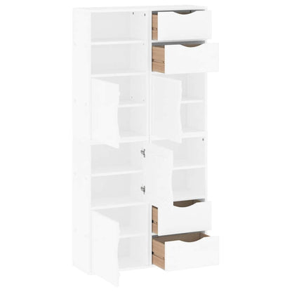 vidaXL Side Cabinets 4 pcs "ODDA" White 40x24x79 cm Solid Wood Pine 5
