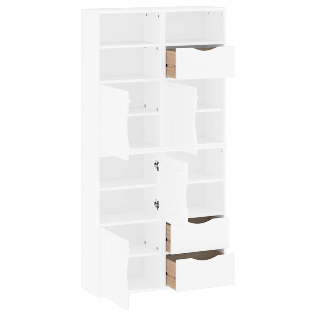vidaXL Side Cabinets 4 pcs "ODDA" White 40x24x79 cm Solid Wood Pine 5