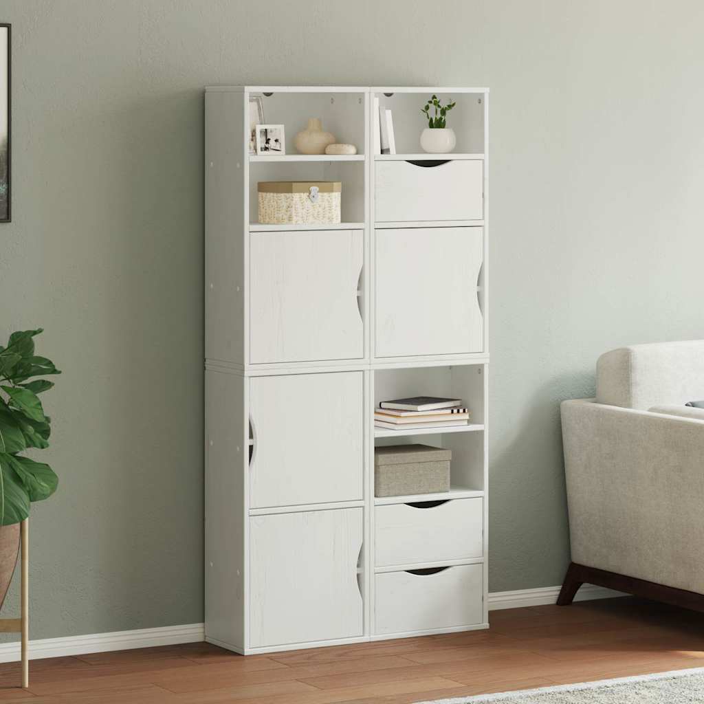 vidaXL Side Cabinets 4 pcs "ODDA" White 40x24x79 cm Solid Wood Pine 1