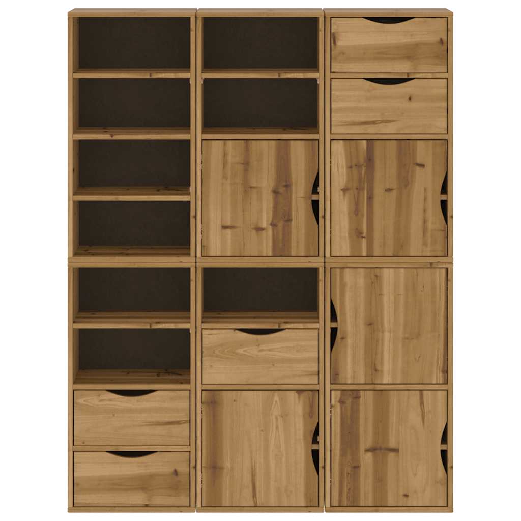 vidaXL Side Cabinets 6 pcs "ODDA" 40x24x79 cm Solid Wood Pine 5
