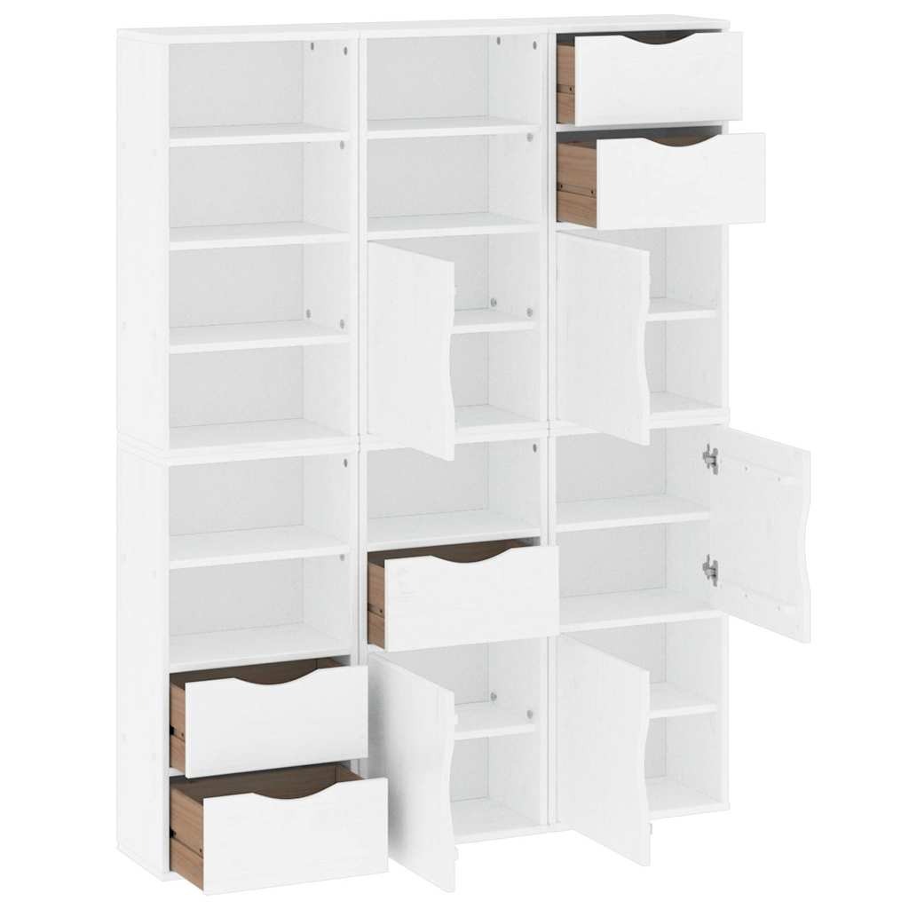 vidaXL Side Cabinets 6 pcs "ODDA" White 40x24x79 cm Solid Wood Pine 4