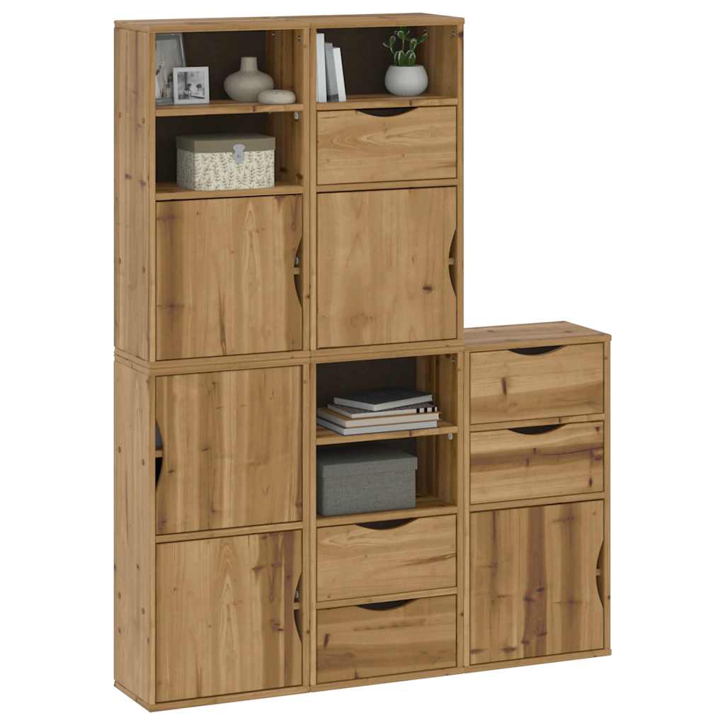 vidaXL Side Cabinets 5 pcs "ODDA" 40x24x79 cm Solid Wood Pine 4