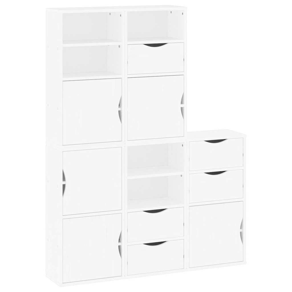 vidaXL Side Cabinets 5 pcs "ODDA" White 40x24x79 cm Solid Wood Pine 2