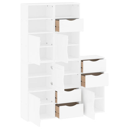 vidaXL Side Cabinets 5 pcs "ODDA" White 40x24x79 cm Solid Wood Pine 4