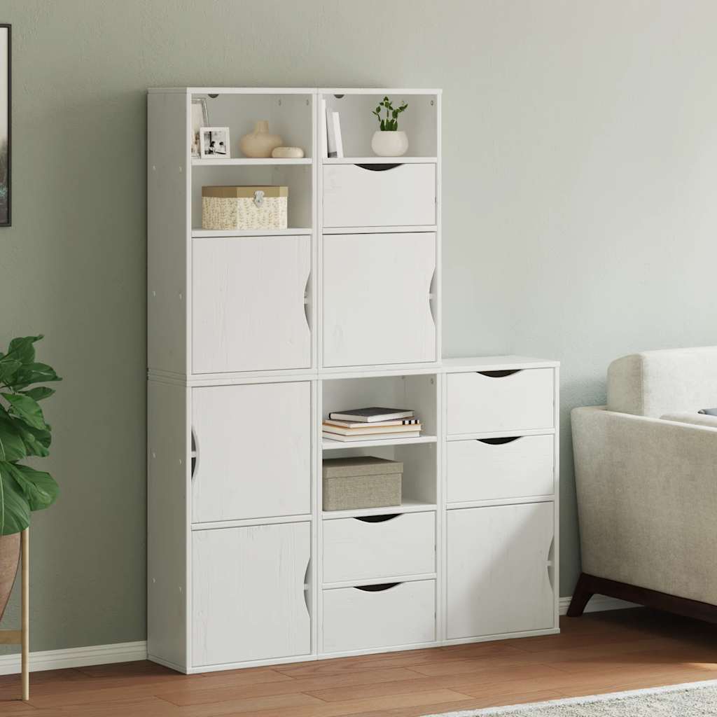 vidaXL Side Cabinets 5 pcs "ODDA" White 40x24x79 cm Solid Wood Pine 1