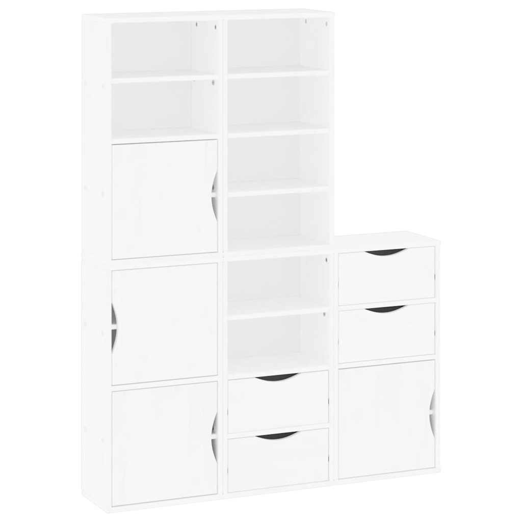 vidaXL Side Cabinets 5 pcs "ODDA" White 40x24x79 cm Solid Wood Pine 2