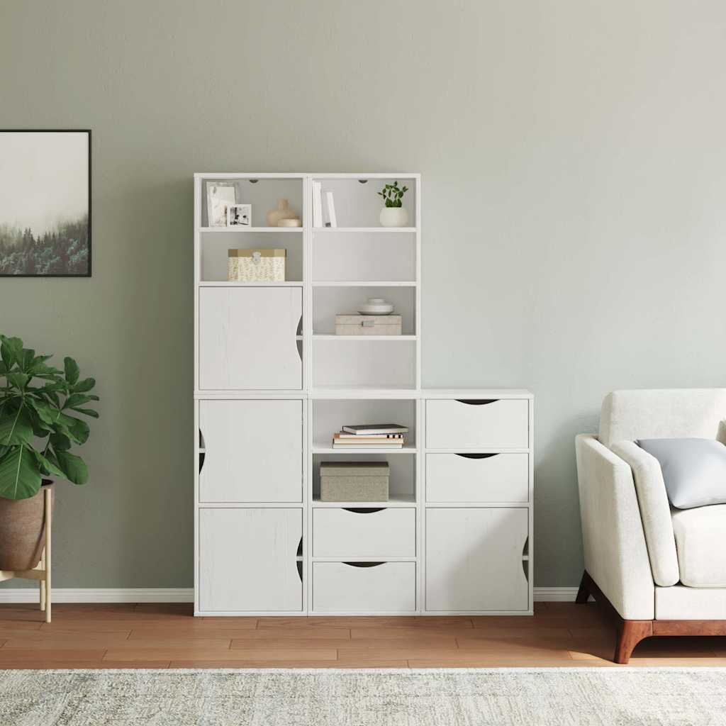 vidaXL Side Cabinets 5 pcs "ODDA" White 40x24x79 cm Solid Wood Pine 3
