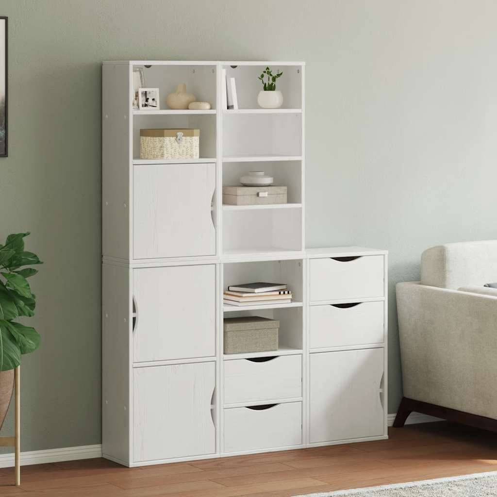 vidaXL Side Cabinets 5 pcs "ODDA" White 40x24x79 cm Solid Wood Pine 1