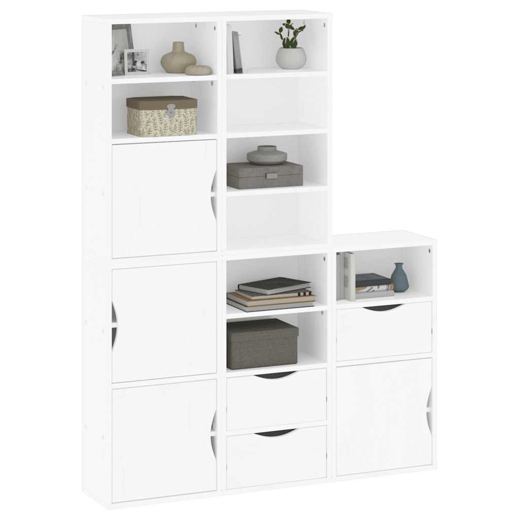 vidaXL Side Cabinets 5 pcs "ODDA" White 40x24x79 cm Solid Wood Pine 4