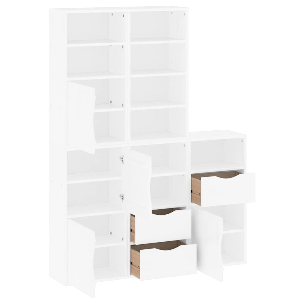 vidaXL Side Cabinets 5 pcs "ODDA" White 40x24x79 cm Solid Wood Pine 5