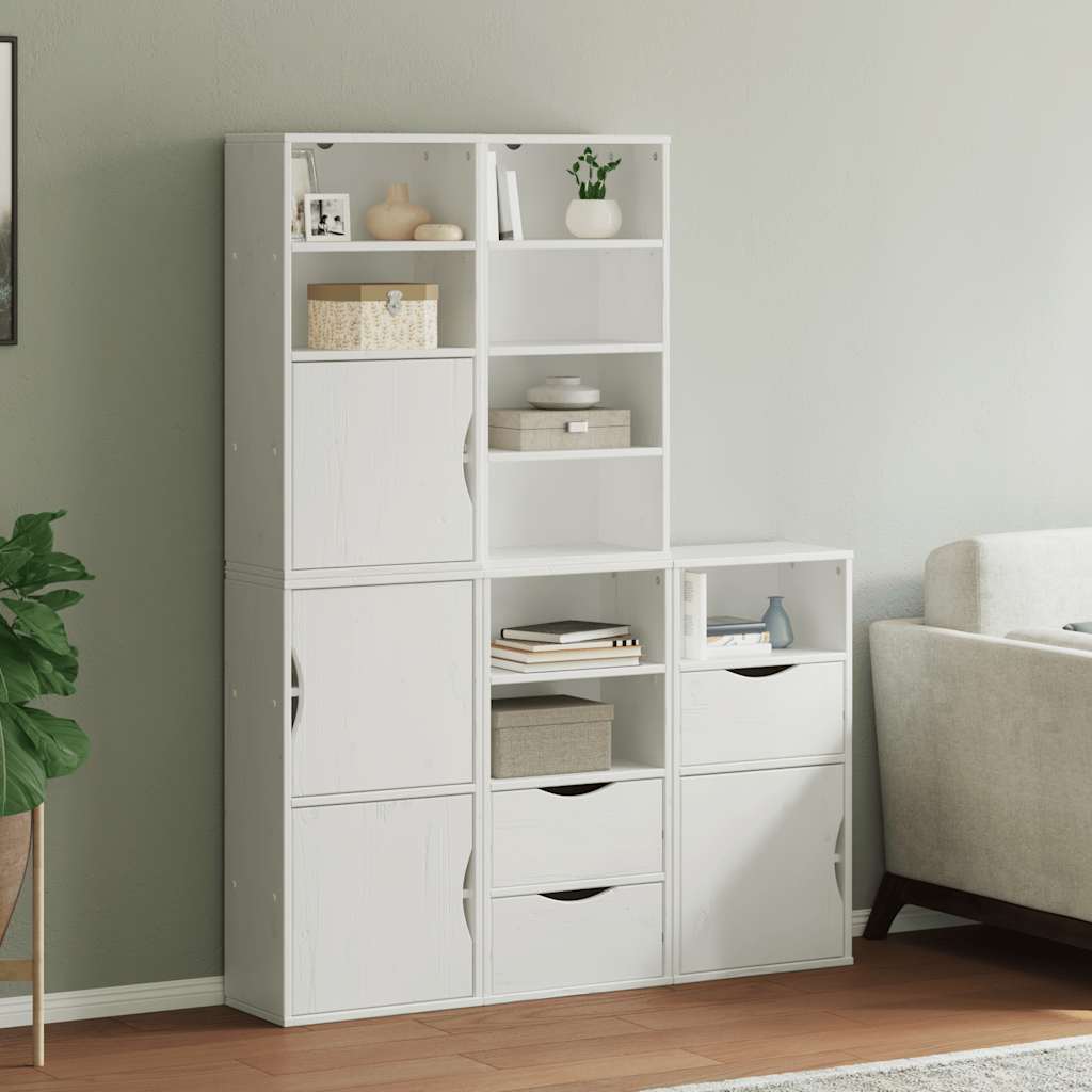vidaXL Side Cabinets 5 pcs "ODDA" White 40x24x79 cm Solid Wood Pine 1