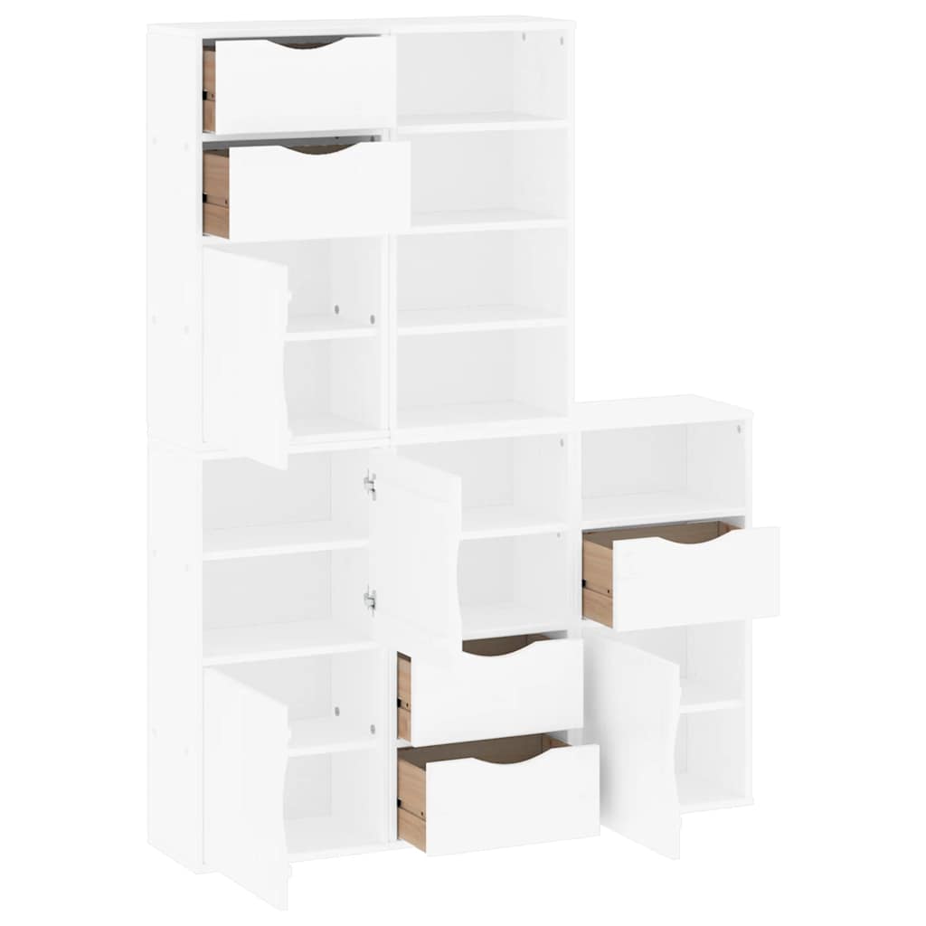 vidaXL Side Cabinets 5 pcs "ODDA" White 40x24x79 cm Solid Wood Pine 4