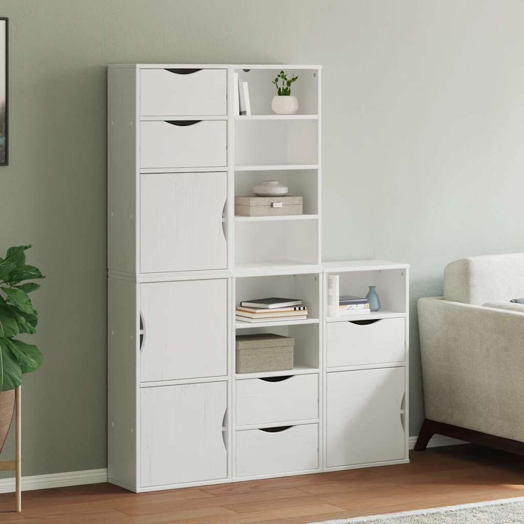 vidaXL Side Cabinets 5 pcs "ODDA" White 40x24x79 cm Solid Wood Pine 1