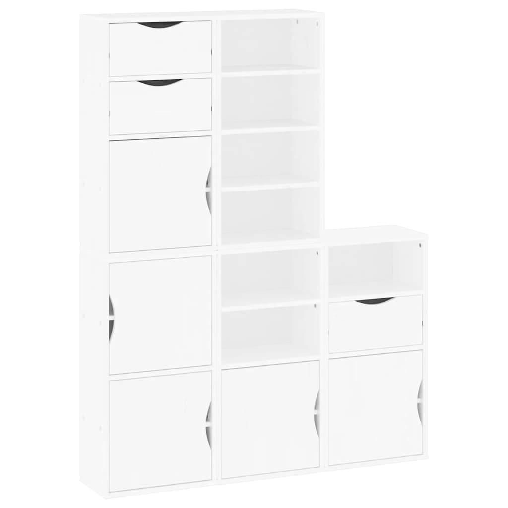 vidaXL Side Cabinets 5 pcs "ODDA" White 40x24x79 cm Solid Wood Pine 2
