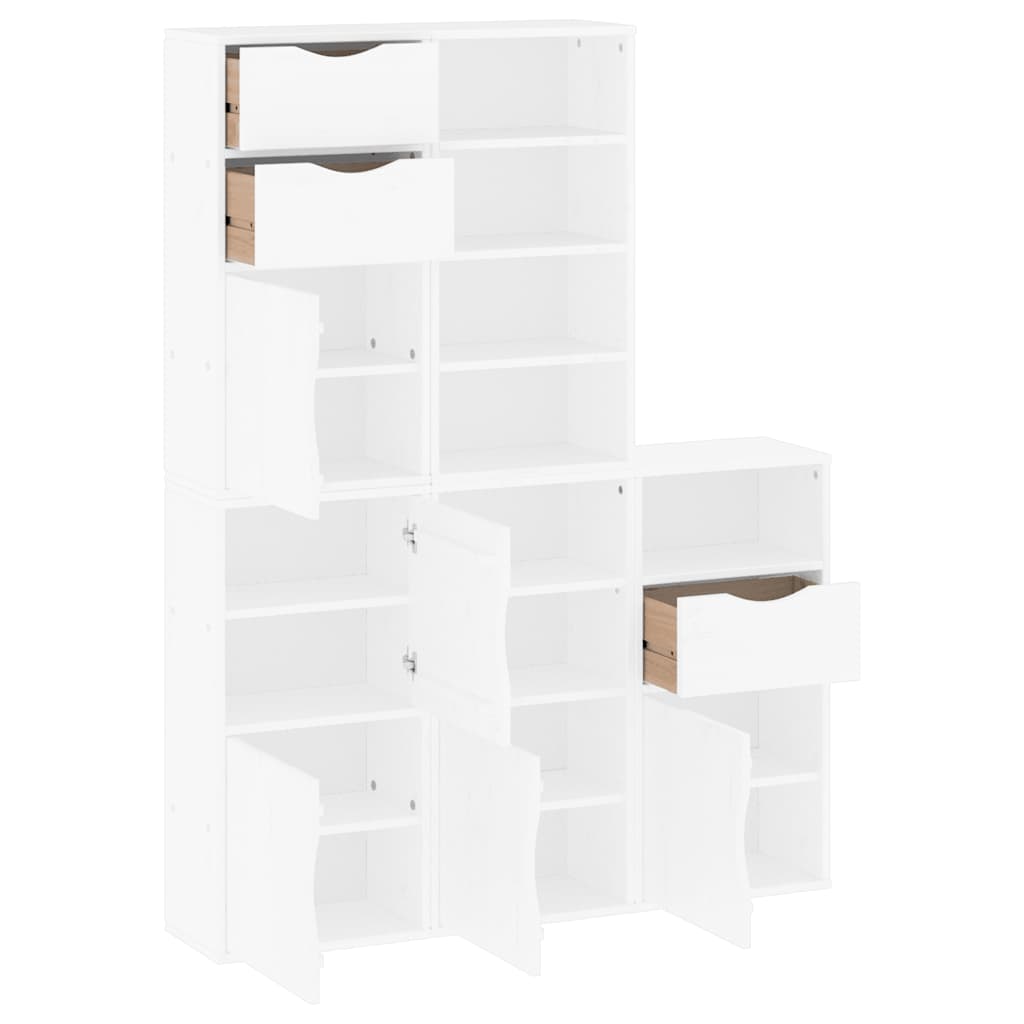 vidaXL Side Cabinets 5 pcs "ODDA" White 40x24x79 cm Solid Wood Pine 4