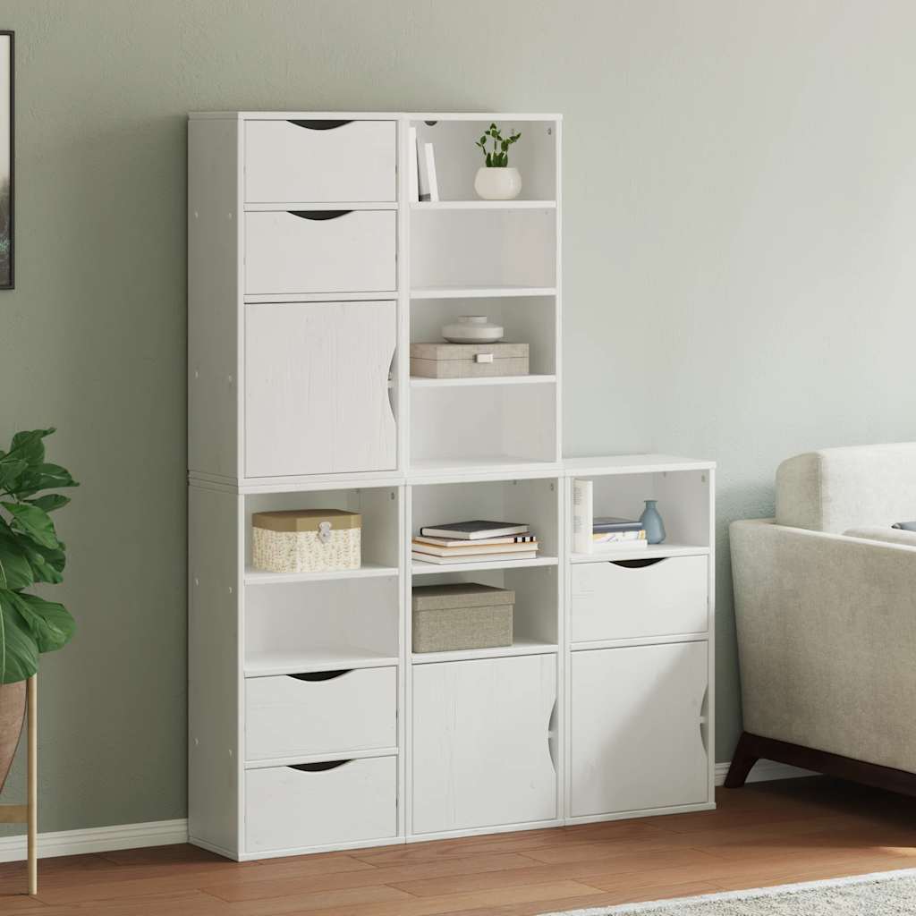 vidaXL Side Cabinets 5 pcs "ODDA" White 40x24x79 cm Solid Wood Pine 1